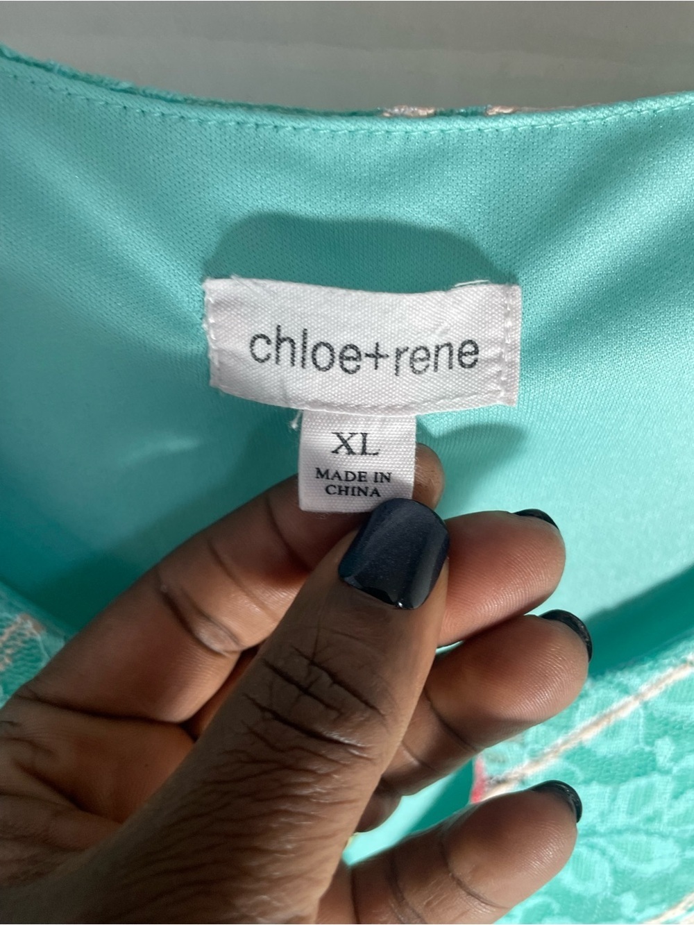 Chole + Rene Floral Sleeveless Dress Teal Pink Keyhole Neck A-Line Size XL - Picture 4 of 12